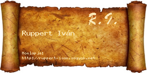 Ruppert Iván névjegykártya